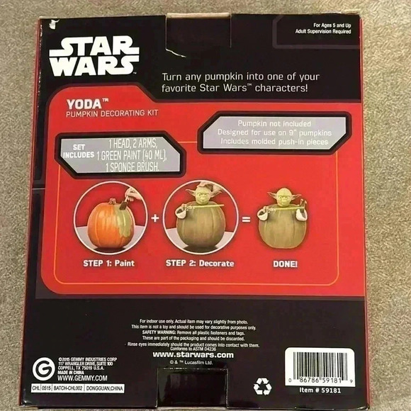 Yoda pumpkin decorating kit, new in box - Picture 2 of 3
